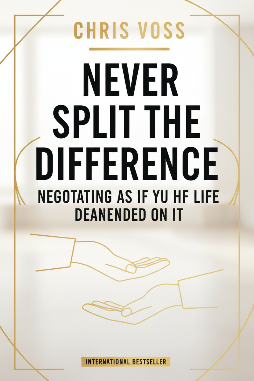 Never Split the Difference ebook cover - open light design